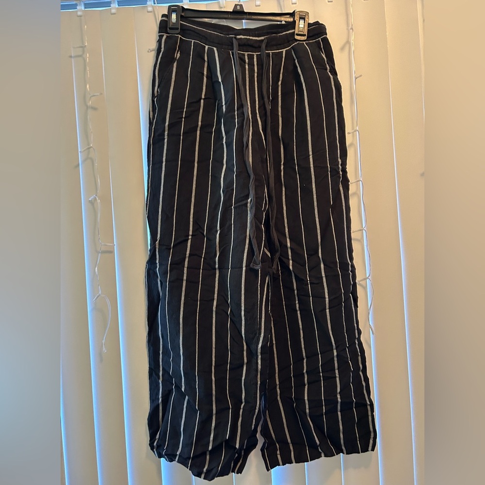 Black and White Striped Pants